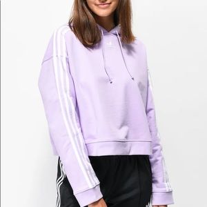 Adidas purple crop hoodie